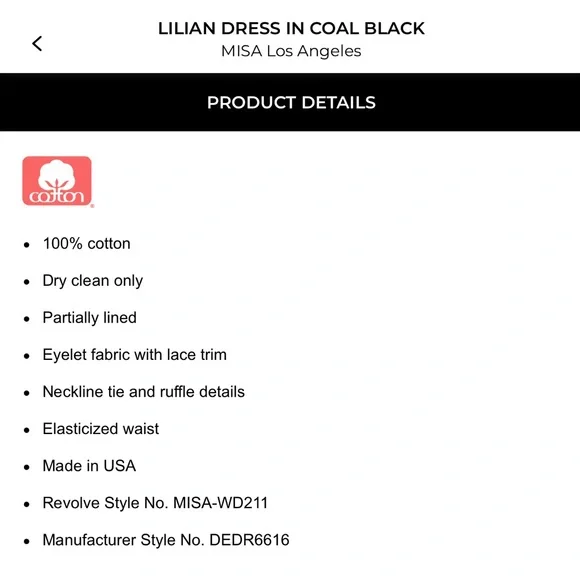 Misa Los Angeles Lilian Black Ruffled Mini Dress size Small - Picture 5 of 5